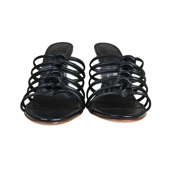 Schutz Womens 8.5 Octavia Wedge Leather Sandal in Black NEW - Picture 3 of 10